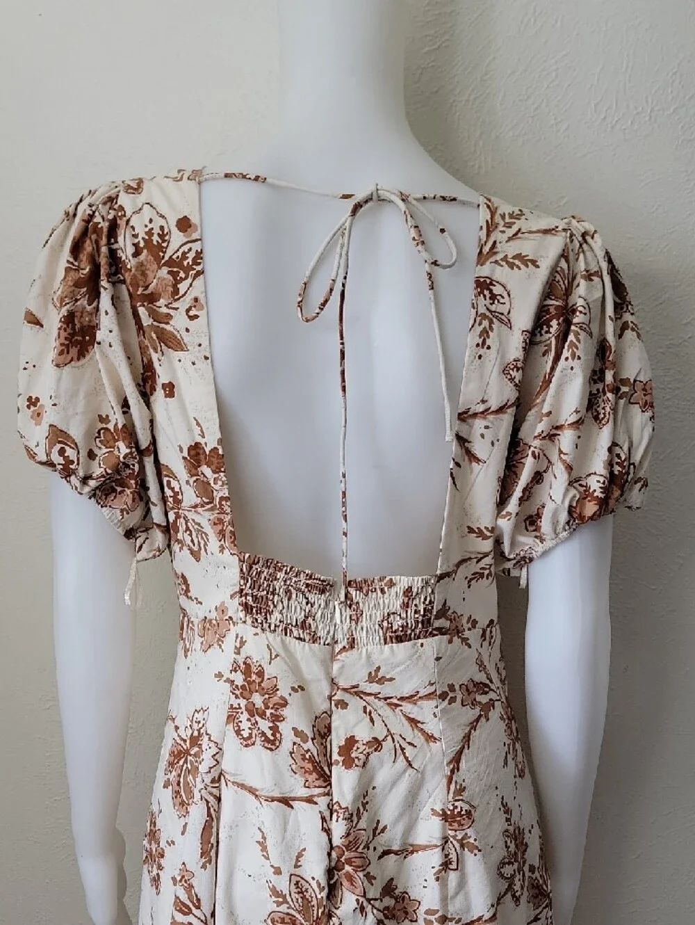Abercrombie & Fitch Floral Maxi Dress Puff Sleeve Cottage Boho Hippie